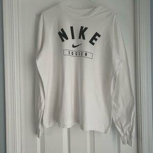 Nike Soccer White Tee with Black Logo
